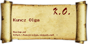 Kuncz Olga névjegykártya