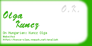 olga kuncz business card